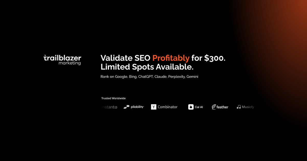 Trailblazer Marketing source visual showing profitable SEO positioning